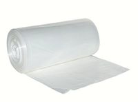 Fit 7,8,9,10 Gallon Small Light Duty Trash Plastic Waste Bag Can Liners Janitorial Commerical Home Office Coffee Bathroom Bedroom Counter Kitchen,24"x 23", 0.45Mil, Clear, Coreless Roll- 25/Pack