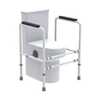 AXD Elderly Free Standing Toilet Frame, Anti-Slip Safety Hand Rail Width and Height Adjustable Disabled Grab, Support for Toilet Bar Bath Bathroom