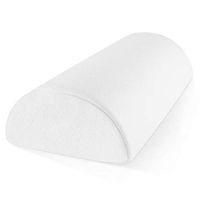 Zen Bamboo Memory Foam Half-Moon Bolster for Back and Knee Pain Relief - Wedge Pillow Provides Ultimate Support for Side and Back Sleepers - Semi Roll Pillow, Ultra-Soft, Washable Bamboo Blend Cover 