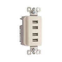 Legrand Tm8usb4lacc6 Pass & Seymour Quad USB Charger, Light Almond (LegrandTM8USB4LACC6 )