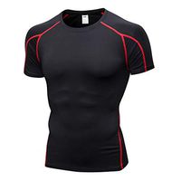 Photno Men Sport T Shirts Short Sleeve Athletic Running Top Workout Gym Tees Red