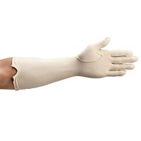 Rolyan Forearm Length Left Compression Glove, Full Finger Compression Sleeve to Control Edema and Swelling, Water Retention, and Vericose Veins, Covers Fingers to Forearm on Left Arm, Medium