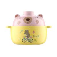 AXZHYX Bowl Ceramic Bowl Furniture Fruit Salad Plate Soup Pot Simple Tableware Children's Food Utensils Cartoon Bear 18.5x7.5x14.5cm Hotel Tableware Home Noodles Boiled Fish Soup Bowl