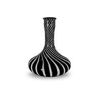 Large Stripe Sahara Hookah Vase Black