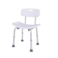 GJ-linyud Shower/Bath Stools Aluminum Alloy Anti-Slip Adjustable Height for Elderly Disabled Pregnant Women with Handle Backrest White