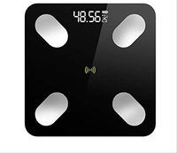 Lfsp Electronic Scales, Digital Scales Body Fat Scale Electronic LED Digital Weight Bathroom Floor Scale Suitable for Bedroom, Bathroom Balance Bluetooth Scale High-Precision Scales (Color : Black)