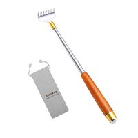 Back Scratcher, Adjustable Back Scratcher for Men Women, Portable Steel Back Massager with Wooden Handle and Massage Bead for Neck Shoulder Arm