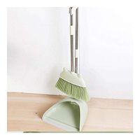 Broom and Dustpan With Long Handle Telescopic Up Plastic Non-stick Hair Multi-Function Broom And Dustpan Soft Brush Stainless Steel Rod Broom Set Home Kitchen Room Lobby Floor Cleaning To