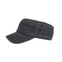 Meidexian888 Sunhat,Washed Cotton Military Caps Cadet Caps Unique Design Vintage Flat Top Cap (Black)