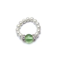 Peridot and White Magnetrim Stretch Ring (Extra Small)