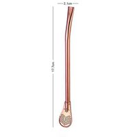 Sacow Drinking Straws, Stainless Steel Drinking Tea Yerba Mate Bombilla Metal Straw Spoon (Gold)
