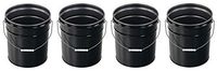 Vestil Pail-STL-RI-UN Steel Pail with Handle, 5 Gallon Capacity, Black (Pack of 4)