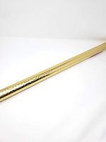 NS Holiday Christmas Wrapping Paper Metallic Gold Gift Wrap with Gridlines(Bonus: Noelles Xmas Window Gel Clings) Greetings Party Festive 30 Feet 1 Roll