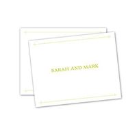Line Criss Cross Personalized Note Card - Green