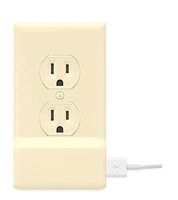 SnapPower USB Charger Outlet Wall Plate Cover - No Batteries Or Wires - Installs In Seconds - (Duplex, Light Almond) (5 Pack)