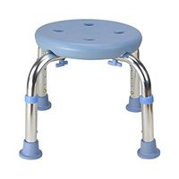 YSYD Bath Shower Seat Adjustable Height Spa Shower Chair Without Back Round Bath Bench Stool with Non-Slip Feet Blue Shower Stool Lightweight Bathtub Chair for Elderly Senior Handicap Disabled