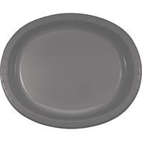 Creative Converting 339652 OVAL PLATTER 10" X 12", 10 in x 12 in, 8 ct, Gray