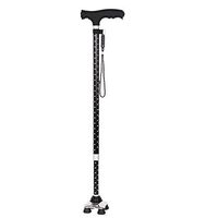 WW Elderly Crutches Aluminum Alloy with Lights Foldable Telescopic Medical Insurance Non-Slip Crutch, Black
