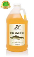 100% Natural Norwegian COD Liver Oil by VELONA | Vitamin A, D, Omega-3 | Sizes: 64 OZ