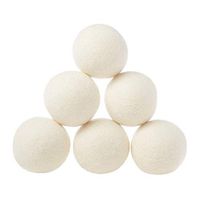 Wool Dryer Balls, Reusable Natural Fabric Softener, Reduces Clothing Wrinkles and Saves Drying Time (White, 6 Pack)