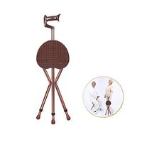 Portable Crutches Aluminum Adjustable Folding Seat Crutches Telescopic Tripod Crutches Suitable for Travel Hiking Rest