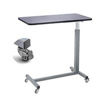 CBHLZ Height Adjustable Mobile Overbed Table,Laptop Desk Medical, Multi Purpose Sofa Side Table with Wheels, 30.3×15.3×27.5-40.1 inch Grey