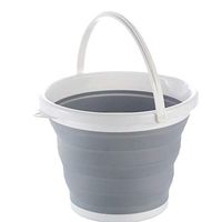 Folding Silicone Bucket, Outdoor Collapsible Barrel Fishing Foldable Pail Storage for Hiking, Backpacking, Camping and Outdoor Survival ⭐⭐⭐⭐⭐ (Gray)