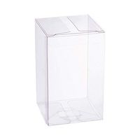 BENECREAT 30PCS 2.3x2.3x4“ Film Covered Clear Plastic Party Favor Box for Valentine's Day Choclates and Wedding Party Candy Cookies Favors