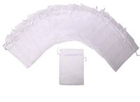ZUUC Organza Drawstring Pouch Bag,2.8''W x3.6" L, Pack of 100 (White)