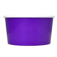 [100 Count] Purple Paper Ice Cream Cups - 4 oz Small Dessert Bowls - Comes In Many Colors & Sizes! Frozen Dessert Supplies