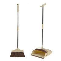 Kylin Express Durable Removable Broom and Dustpan Standing Upright Grips Sweep Set with Long Handle, D