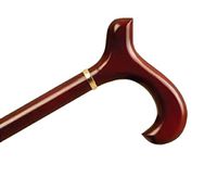 Extra Tall Wood Cane With Derby Handle and Collar - Rosewood Stain
