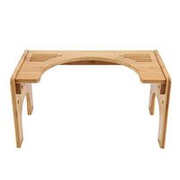 Toilet Stool, Toilet Step Stool and Potty Training Support (Adjustable) Natural Bamboo Wood w/Non-Slip Surface, Foot Rest for Squatting, Proper Alignment, Kids and Adults