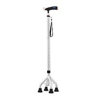 Crutches Canes Adjustable Walking Stick Aluminum Alloy Anti-Skid Walking Stick Small Four-Foot Old Man Walking Stick (Color : Silver)