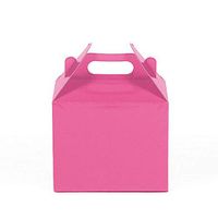 12CT (1 Dozen) Small Biodegradable Kraft/Craft Favor Treat Gable Boxes (Small, Hot Pink)