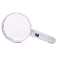 Magnifiers Handheld Magnifying Glass With LED Lights Old Man Reading Portable High Definition High Magnification Optical Enlargement Mirror,White-30X