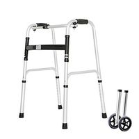 Height Adjustable Folding Walker with Roller/Seat Plate Removable Disabled Person Elderly, Aluminum Alloy