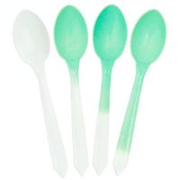 Color Changing Plastic Dessert Spoons - Changes From White to Green When Cold - Colorful Plastic Spoons - Frozen Dessert Supplies - Made in USA! 100 Count