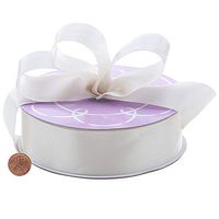 White Satin Valentine's Day Ribbon - 1 1/2" x 50 Yards, Double Sided, Healthcare Workers Support Ribbon, Christmas, Wedding, Garland, Wreath, Gift Bow, Mother's Day, Birthday, Anniversary, Fundraiser