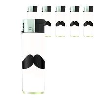 Butane Refillable Electronic Lighter Set of 5 Pieces the 2nd Mustache Design-007