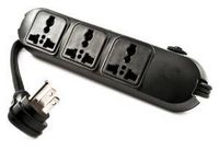 Simran SM-60 Universal Power Strip 3 Outlets for 110V-250V Worldwide Travel with Surge/Overload Protection