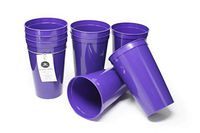 Rolling Sands 22 Ounce Reusable Plastic Stadium Cups Purple, 8 Pack, Made in USA, BPA-Free Dishwasher Safe Plastic Tumblers