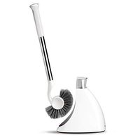 simplehuman Toilet Brush with Caddy, Stainless Steel, White