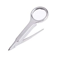 Tweezers with Magnifying Glass Magnifier Stainless Steel Magnifying Glass Lens Tweezers Silver Gold Gem Magnifying Tweezers Magnifying Eye Glasses Prospecting Inspection Jewelry Making Repair Tool