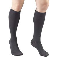 Truform 20-30 mmHg Compression Stockings for Men and Women, Knee High Length, Closed Toe, Charcoal, Small