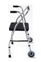 YKFU Two Wheeled Walker with Seat, Light Weight Aluminum, Walker with Seat and Wheels, Durable Steel Frame Supportsup to 220 lbs