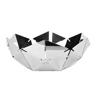 AXZHYX Bowl Silver Water Cube Stainless Steel Fruit Plate, Mirror Hollow Fruit Plate 29.8 11cm. Hotel Tableware Home Noodles Boiled Fish Soup Bowl