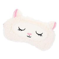Cute Animal Sleeping Sleep Mask Soft Plush Blindfold Cute Rabbit Panda Koala Eye Cover Eyeshade for Kids Teens Girls Women (Sheep White)