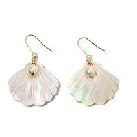 Statement Seaside Wind Charm Holiday Pearl Pearl Earrings Shell Women Jewerly Accessories Design Designer Pendant Bangle Jewelry Charms Cute Simple Woman