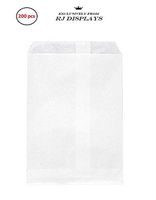 200 White Kraft Paper Bags, 5" x 7.5" Inch, Gift Bag, Good for Candy, Cookies, Doughnut, Crafts, Party Favor, Sandwich, Jewelry Merchandise- by RJ Displays